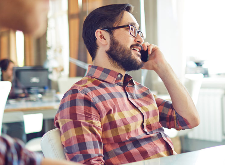 man talking on phone